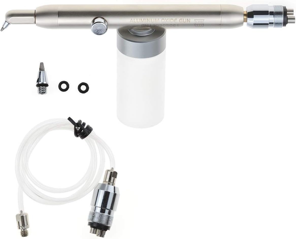 ORILAO Alumina Abrasion Polisher Microetcher Sandblaster 4 Hole Silver Metal Air Powered Sandblaster - Image 5