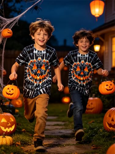 Image of Boys Tie Dye Shirt Size 4-14 Hippies Senior Rainbow Tees T Shirts for Kids