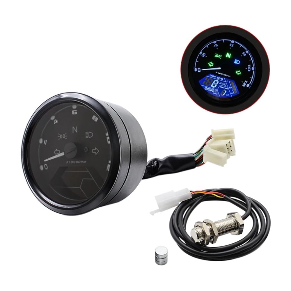 digital odómetro para motocicleta, color negro, 12000 RPM