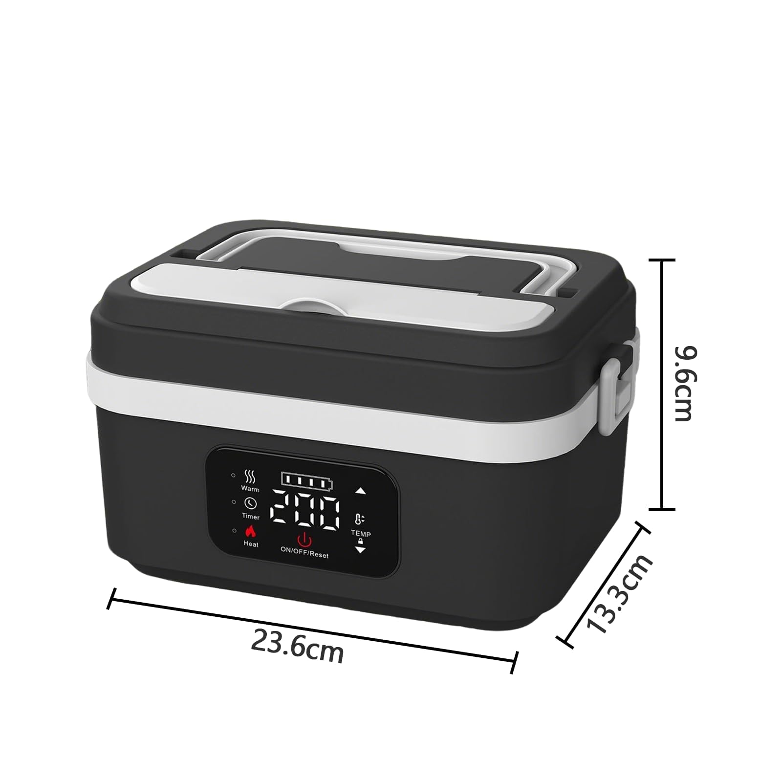 Scatola per il pranzo elettrica senza fili per adulti, 1 l 16000 mAh, ricaricabile, ciotola riscaldata, per il pranzo con riscaldamento automatico, per viaggi, ufficio, picnic (nero)