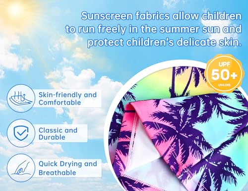 Image of Girls Tankini Swimsuit UPF50+ Ruffle 2 Piece Bathing Suit Full Coverage Kids Swimwear Ages 2-14 Years