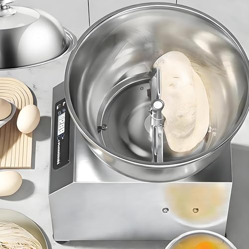 lealovengzh Amasadora 1800w,8kg/17,6 LB,Batidoras Amasadoras-Doble RotacióN para Comercial Y DoméStico,Recipiente De Acero Inoxidable,Tapa Y Temporizador,para Restaurantes, PanaderíAs Y PizzeríAs.