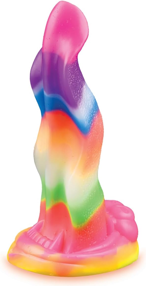 Couples Sex Toy Bundle of Make Me Melt Sensual Warm-Drip Candles, 4 Pack, Passion Tones and Icon Brands Alien Nation Lick of The Lair Silicone Glow in The Dark Creature Dildo - Multicolor