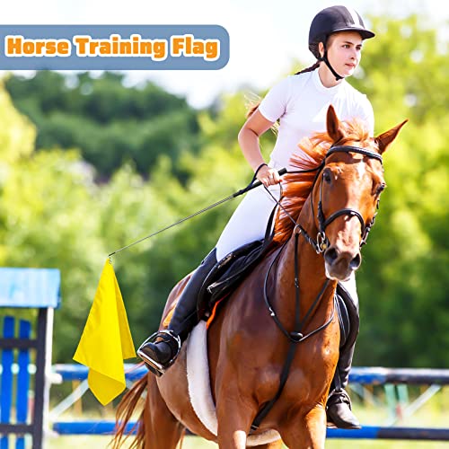Equestrian Training Flag 4 Pieces Equestrian Training Equipment Nylon Flag with Flagpole(Yellow, Pink, Purple, Dark Blue) - Thumbnail 7