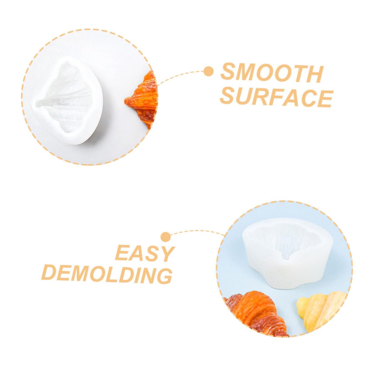 Operitacx 5 Pièces Moule De Cuisson Moules en Silicone Bougie Cire Moules Fabrication De Bougies Moule Croissant DIY Silicone Moule DIY Moule Croissant Moule Unique Croissant Bougie Moules