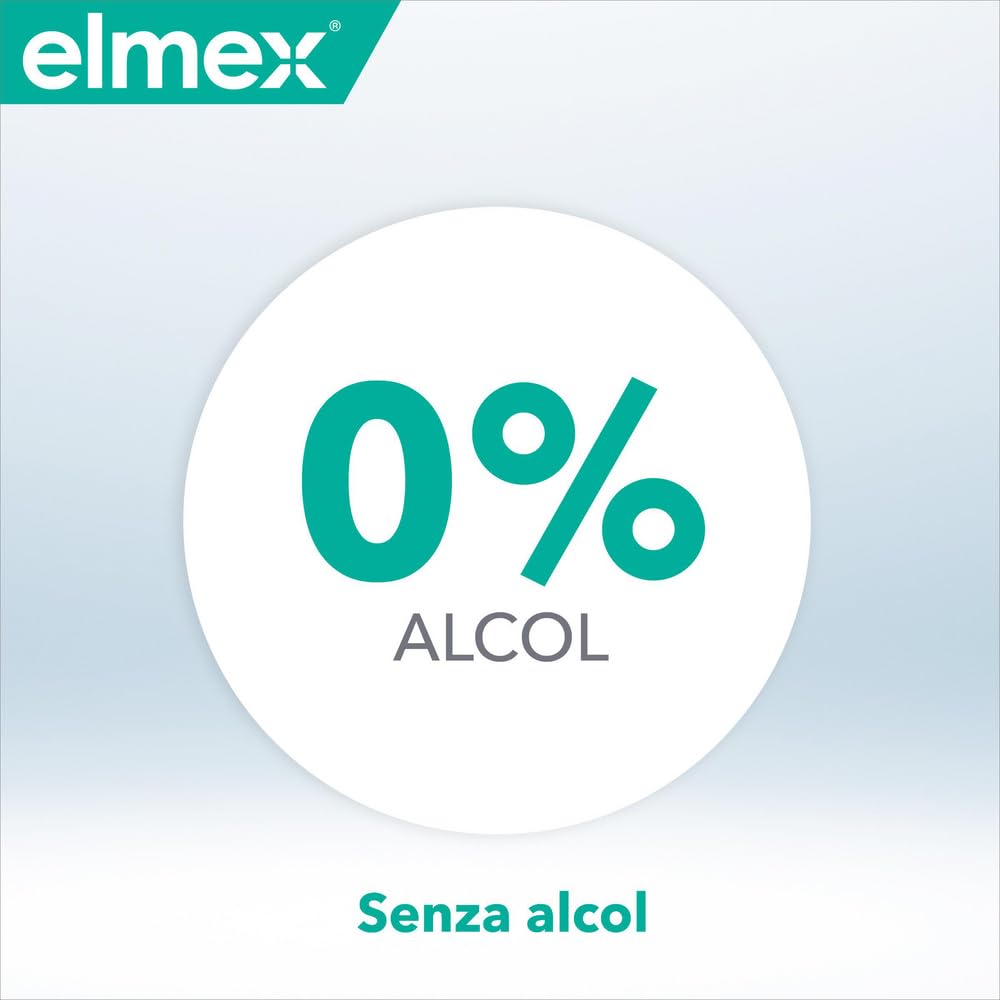 elmex Collutorio Sensitive 400ml I Protezione Extra dai Denti Sensibili e dalla Carie Radicolare I Con fluoruro amminico | con Tripla Azione | 0% Alcohol
