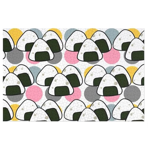 日本のおにぎり 木製パズル パズル 娯楽 知育玩具 ストレス軽減 減圧 ジグソーパズル 装飾 室内装飾 壁飾り 誕生日プレゼント 初心者向け 子供 大人 1000 PCS