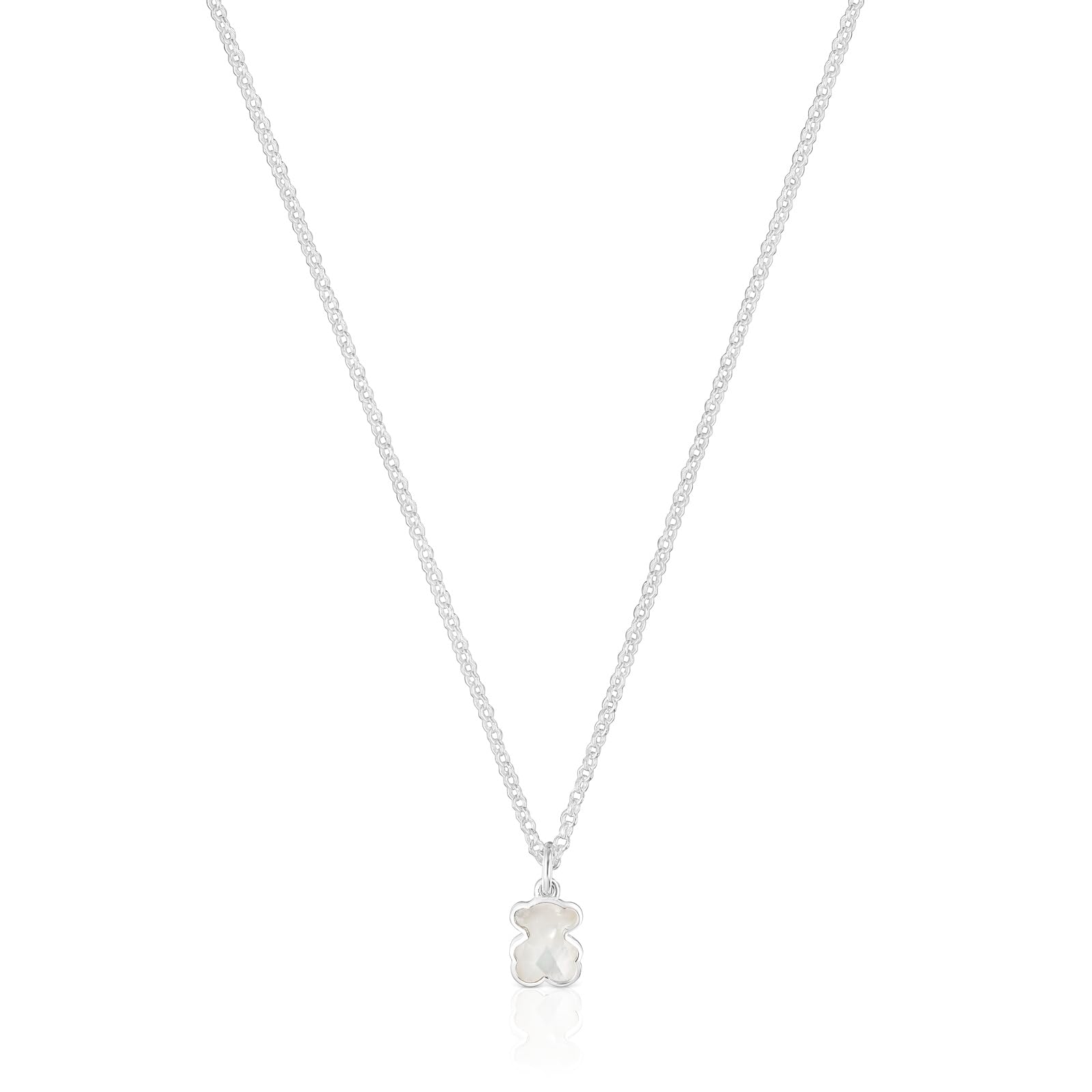 TOUS Collar corto de plata y motivo oso en nácar, Para Mujer, Colección Icon Color