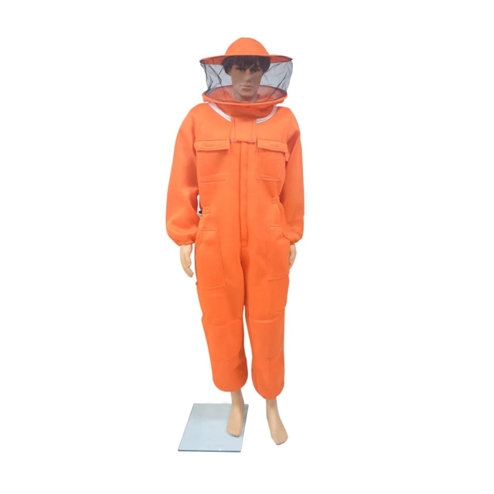 Odzież pszczelarską, Kombinezon ochronny pszczelarski z welonem 3D Air Cotton, wielokolorowy, wiele rozmiarów(Round Hat Yellow,XL)