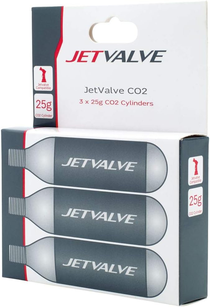 Weldtite Jet Valve CO2 Cylinders 25g (Pack of 3).
