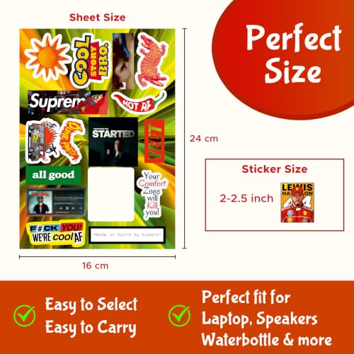 Image of CodersParadise Random Vinyl Sticker Pack of 63, Decorative Decals for Laptop, Water Bottle, Phone Case, Notebook, Journal, Scrapbook, Luggage, Helmet, Bike and DIY Craft Projects