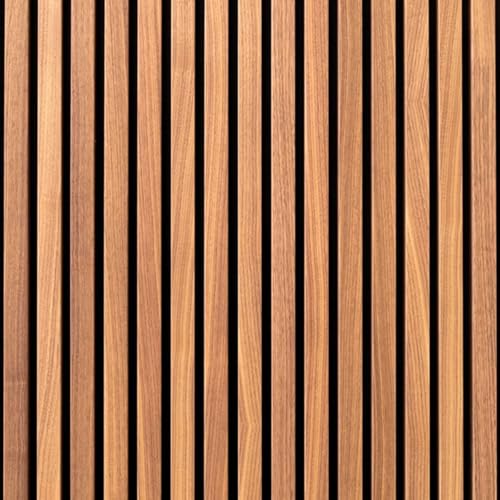 Image of Light Premium 3D Wood Slat Peel-and-Stick Wallpaper Realistic Vertical Timber Panel Design with Deep Black Grooves for Modern Accent Walls, Home Decor, Bedrooms, Living Rooms (45 x 300 cm)