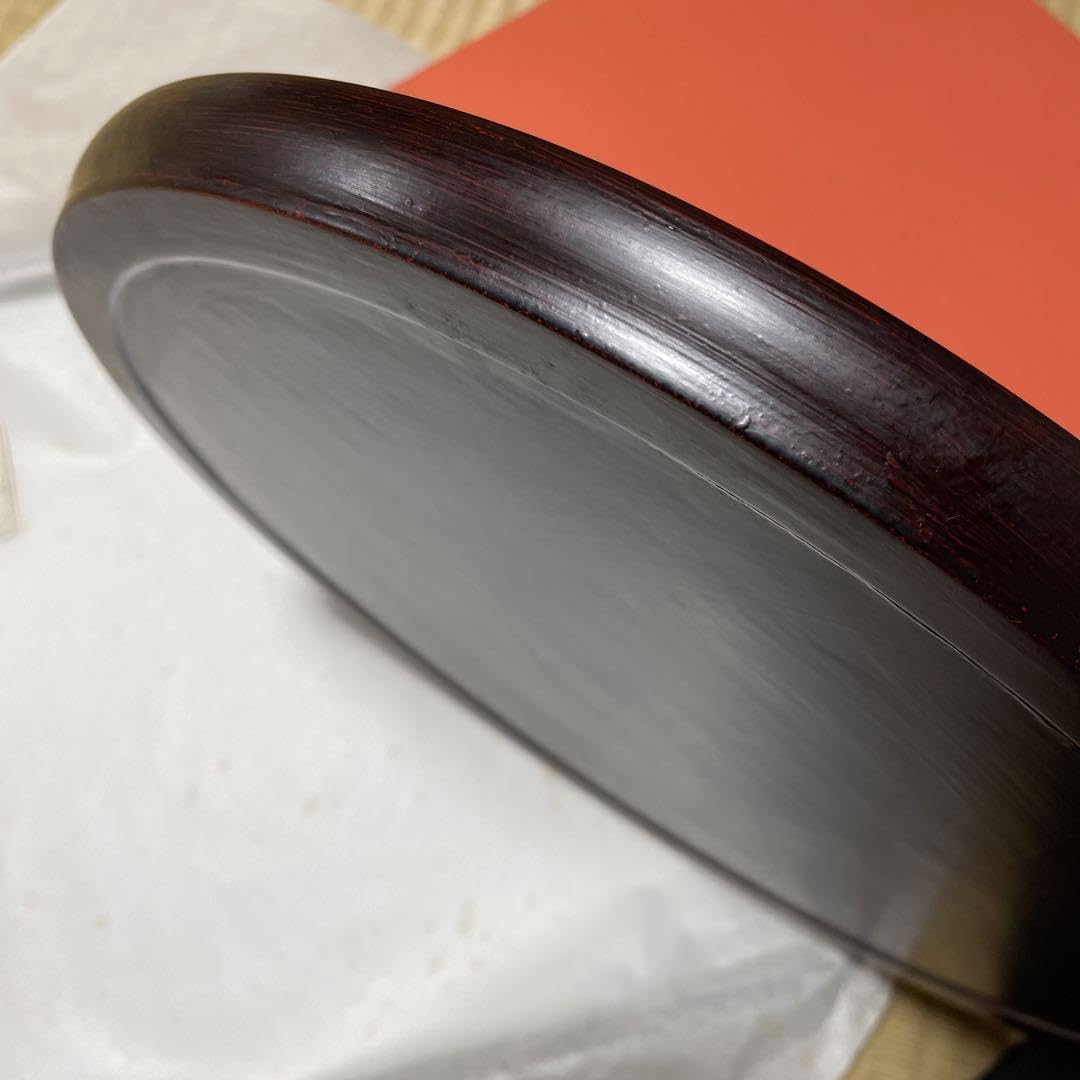 Amazon.co.jp: 漆盆 越前漆器 丸お盆 うるし 天然木 茶道 古民家小道具 