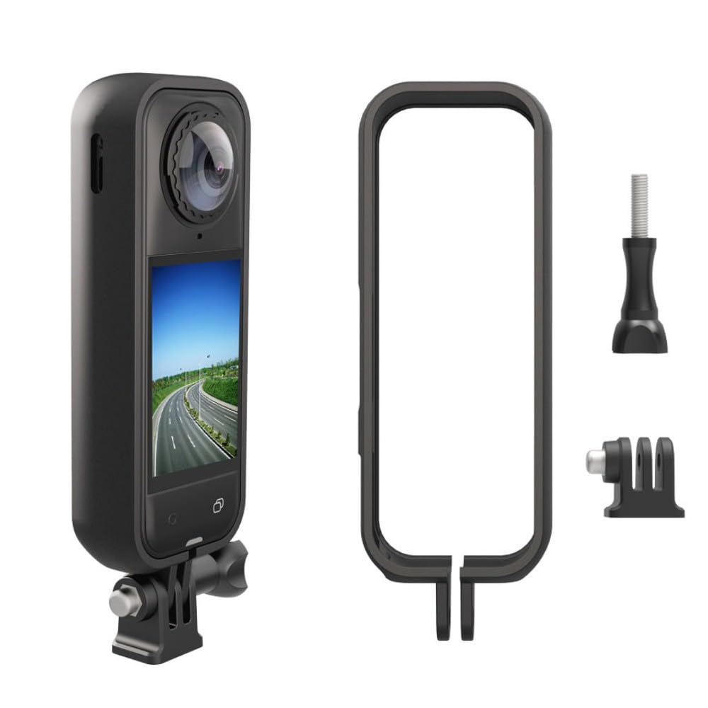 Gabbia Protettiva In Metallo Honbobo Per Insta360 X5 – Telaio In Lega Di Alluminio Con Copriobiettivo, Porta Cold Shoe E Attacco Per Treppiede, Include 6 Cotoni Antivento