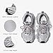 BEAU TODAY Chunky Sneakers for Women,Genuine Leather Platform Sneakers Women, Comfortable Lace-up Walking Tennis Casual Shoes Trendy Dad Fashion Sneakers Sliver US 7.5