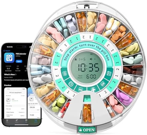 Betife Automatic Pill Dispenser,28-Day Smart Bluetooth Pill Box, ...