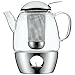 WMF SmarTea Teekanne mit Stövchen Set 3-teilig, Cromargan Edelstahl, Glaskanne 1l mit Siebeinsatz und Stövchen, spülmaschinegeeignet