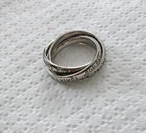 Stainless Steel Triple Band "Serenity Prayer" Ring3