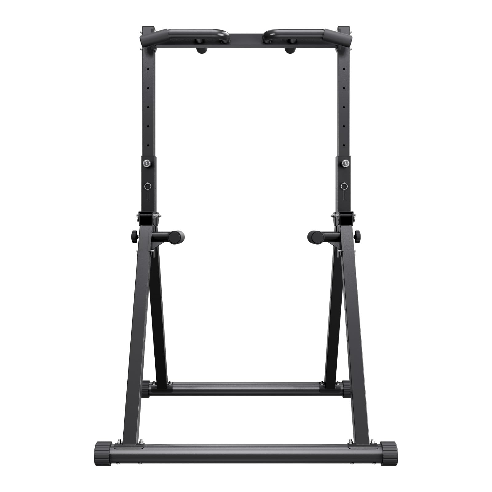 VEVOR Barra de Dominadas/Estación de Fondos Plegable, Carga de 150 kg, Estructura Triangular y Tubo de Acero Robusto, 9 Posiciones, para Entrenamiento de Fuerza de Brazos y Espalda, Color Negro