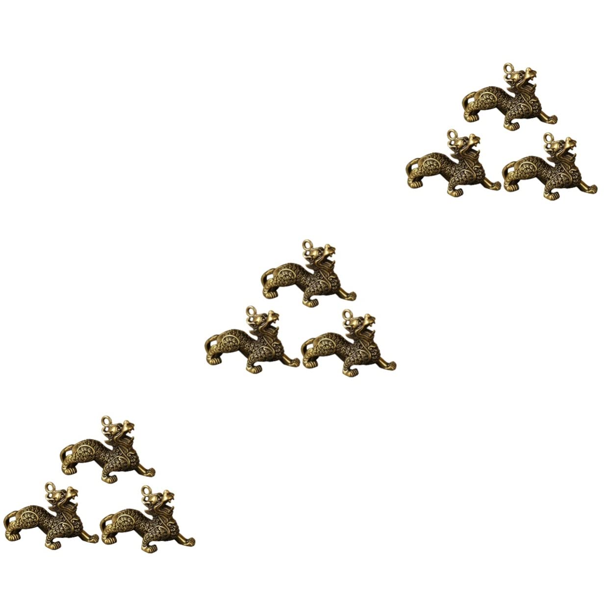 PRETYZOOM 9 Stk Glückliches Tier Haustier-Ornament Schlüssel hängende Ornamente Heimzubehör Desktop-Tierdekor Schlüsselbund bürodeko Schlüsselanhänger Taschenanhänger Handwerk aus Messing