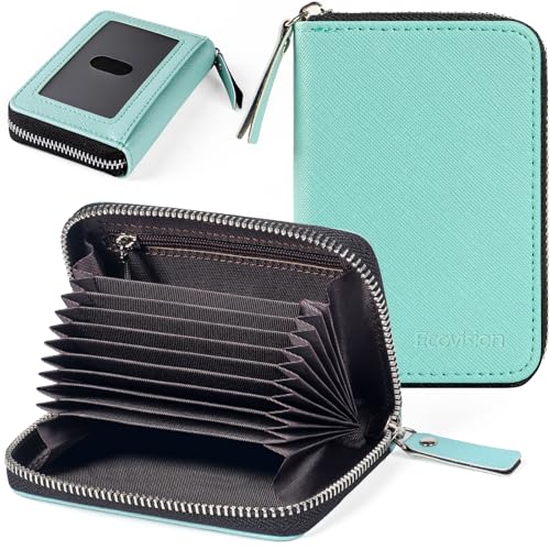 Image of Credit Card Wallet, RFID Card Case Wallet, Zipper Card Cases Holder for Men Women, RFID Blocking, KeyChain Wallet, Compact Size Card Organizer Case for Women