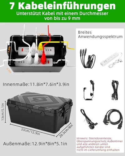 Boîte à câbles étanche IP55 grand format pour éviter les courts-circuits dehors