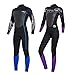 Joysummer Combinaison Intégrale pour Homme et Femme – Combinaisons de Plongée, 3mm Néoprène Maillot de Bain à Manches Longues Extensible Thermique Protection UV Monopiece Wetsuit, Femme Noir XS