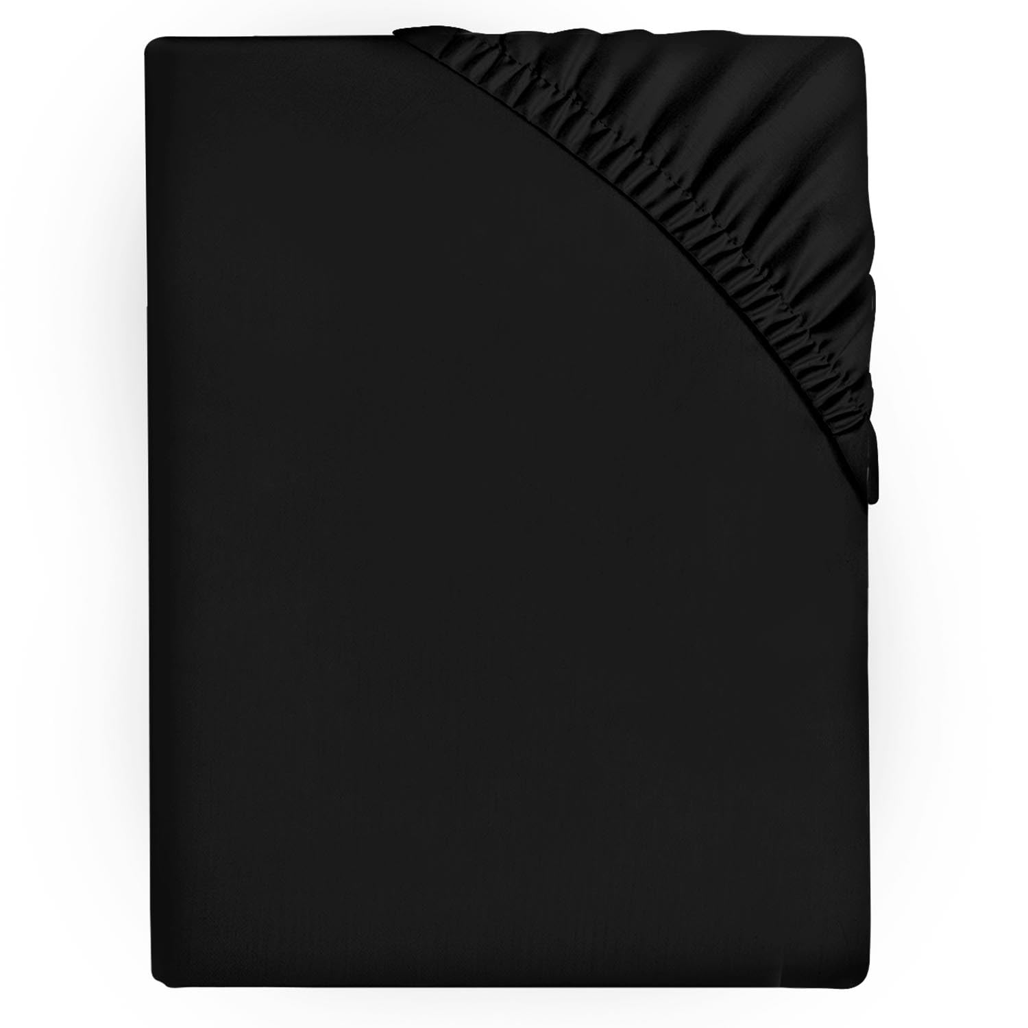 Gc Gaveno Cavailia Black Microfiber Fitted Sheet Single Bed - (25Cm) Deep Bed Sheets - Elasticated Corner Bedsheet (91 X 193Cm) - Easycare Bed Fitted Sheets