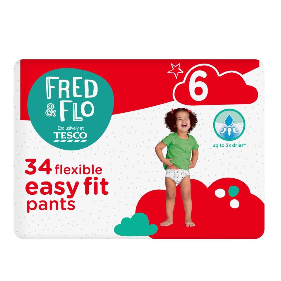 Fred & Flo Size 6 Nappy Pants 34 Pack