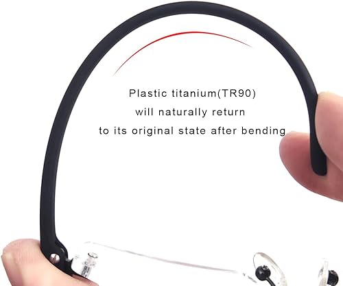 Miniatura 4 de Paquete de 2 lentes de lectura de medio marco para hombres y mujeres ligeros lectores de computadora con funda portátil 200