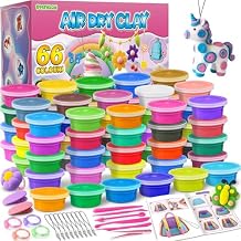 ESSENSON Air Dry Clay - 66 Colors Modeling Magic Clay, Best Gift for Boys & Girls Age 3-12 Year Old, DIY Molding Kids, with Sculpting Tools, Decoration Accessories, Kids Art Crafts