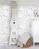 CiCiwind Self Adhesive Wallpaper 41cm×10m White Floral Contact Paper Peel and Stick Wallpaper Thicken Flower Leaf Wallpaper Waterproof Sticky Back Plastic for Living Room Bedroom Wall Furniture Decor - Image 5