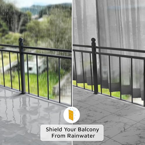 Image of HIPPO High Density Polyethylene 150 GSM Outdoor Loop Curtains Sun Blocking, UV Protection, Light-Filtering Balcony Curtain (Grey, 4.5FTX9FT, 1PC)