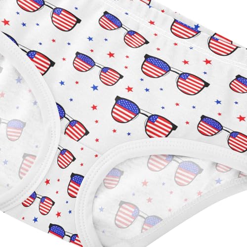 Joisal Designer Girls Underwear Toddler 2t Cotton Little Girl Panties American Flag Lenses White Briefs Underpants4