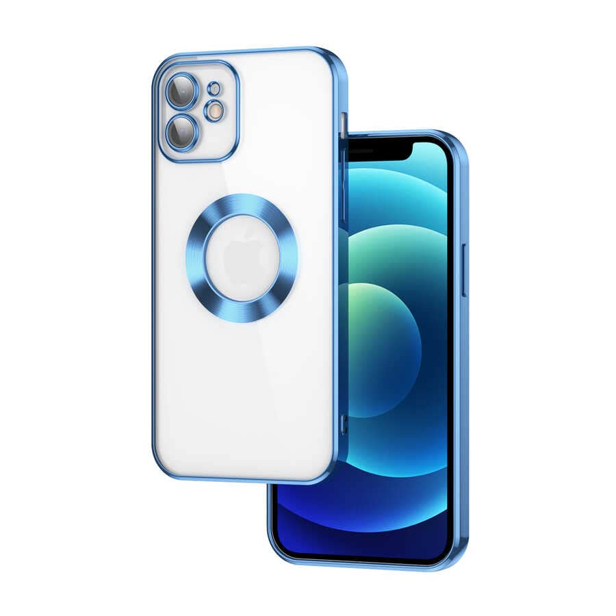Zore Apple ile uyumlu iPhone 11 Kılıf Kamera Korumalı Logo Gösteren Zore Omega Kapak Mavi Açık