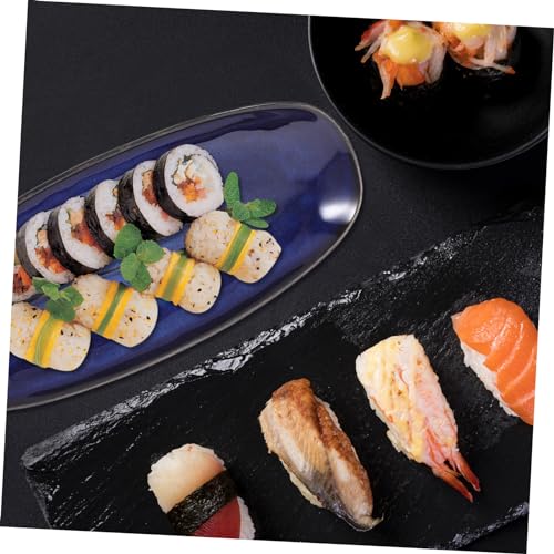 Plato de cerámica para sushi PRETYZOOM azul miniatura 6