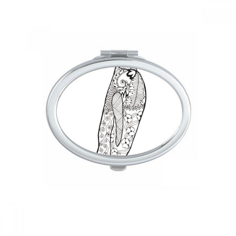Miroir de poche pingouin mignon au format compact ovale pour maquillage nomade