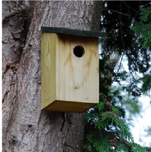 GardenMile 2x Traditional Wooden Nesting Bird Box Outdoor Robin Nest Durable Natural Wood Design Hanging Freestanding Birdhouse wild Animal House Garden Decor Accessories - Image 2