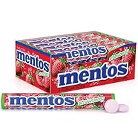 Mentos Chewy Mint Candy Roll, Strawberry, Non Melting, Party,15 Count (Pack of 1)