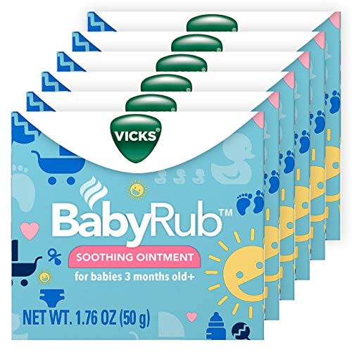 Vicks BabyRub Chest Rub Ointment, 1.76 oz (6 Pack) - Soothing Aloe, Eucalyptus