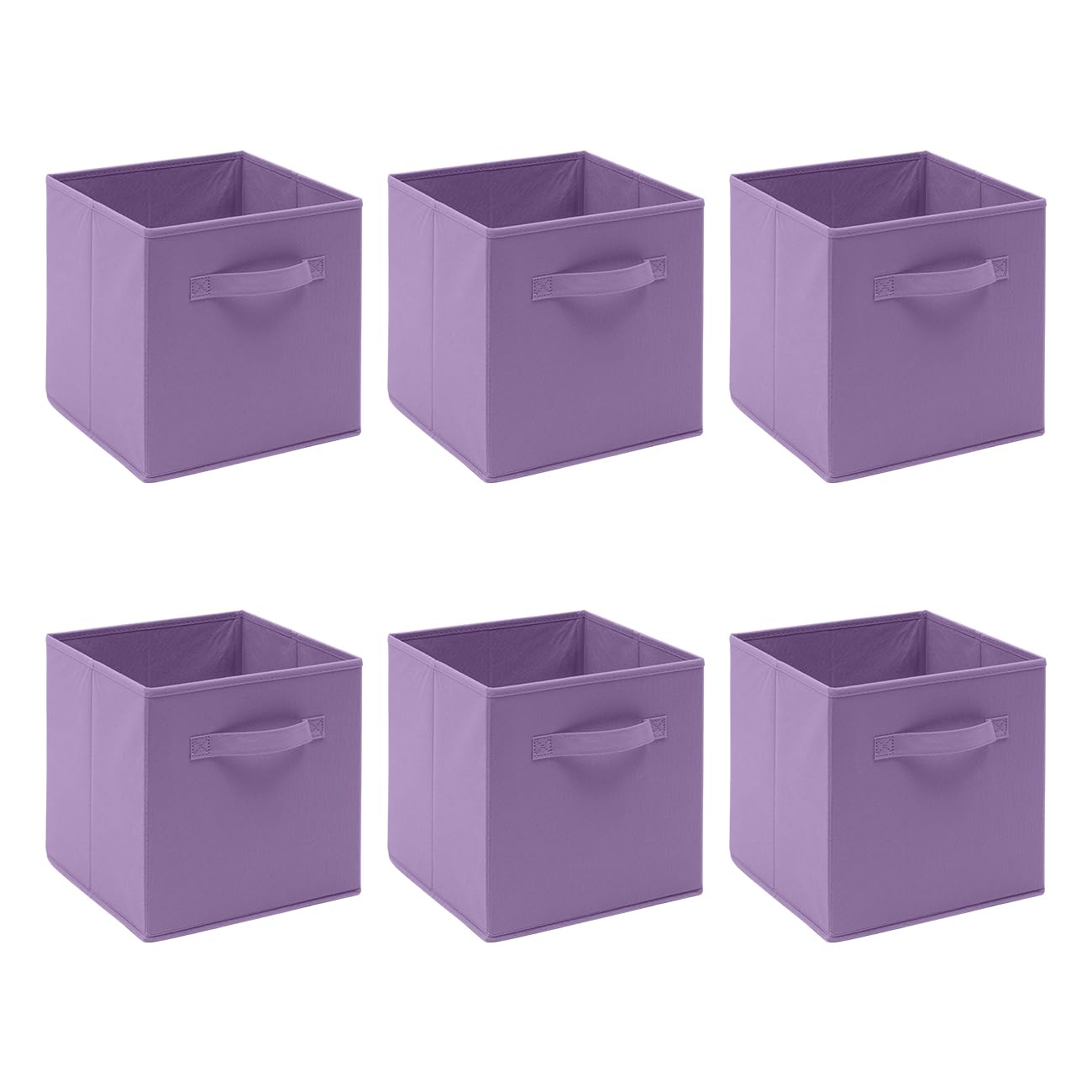 Homullel Foldable Storage Cubes Set of 6, Fabric Storage Boxes, Closet Storage Drawers Storage Organizer for Clothes (Band, Violet)