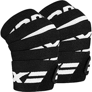 RDX Knee Wraps Pair Weightlifting, IPL USPA Approved, 78” Elasticated Straps for Gym Workout Fitness Squats Powerlifting, Compression Support, Men Women WOD Training, Squatting Leg Press Bodybuilding
