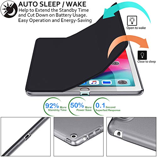 Image of DuraSafe Cases For iPad 7.9 Inch Mini 3 2 1 Generation [iPad Mini 3rd 2nd 1st ] A1599 A1489 A1432 MGNV2HN /A MGYE2HN /A MGNR2HN /A ME277HN /A MD528HN /AiPad Cover with Translucent Frosted Hard Back - Black