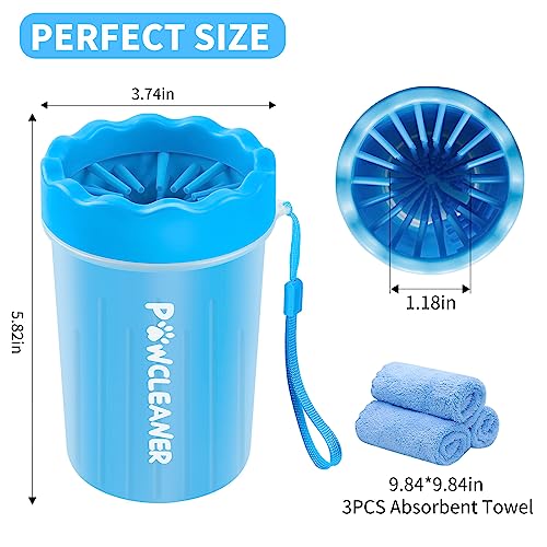 Dog Paw Cleaner Washer with 3 Absorbent Towels