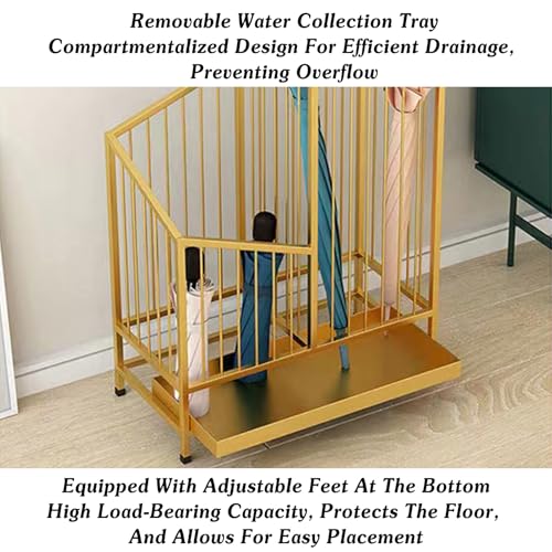 Porte-parapluie en maille d'acier robuste et élégant avec réceptacle d'eau
