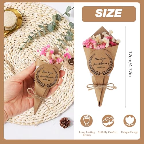 20 mini ramos de flores secas con imán para decoración miniatura 2