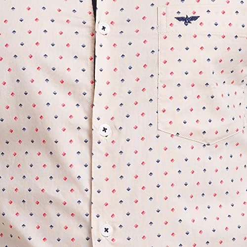 Image of Park Avenue Men's Pure Cotton Print Pattern Slim Fit Cut Away Collar Full Sleeve Casual Shirt