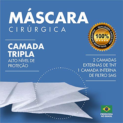 Máscara Tripla Camada 250 Unidades Vegan Lizz