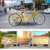 SUNBGRPYE 24″ Adult Electric Tricycle (3 Speed Adjustment), 3 Wheel Shopping Bike, 48v 12ah Removable Battery (35km Range), 150kg Load Capacity, With Large Basket, Smooth Comfortable Ride,White #4
