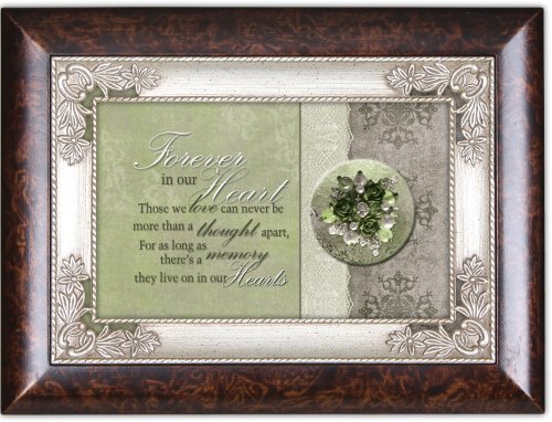 Cottage Garden Forever in Our Heart Bereavement Burlwood Italian Inspired Traditional Music Box